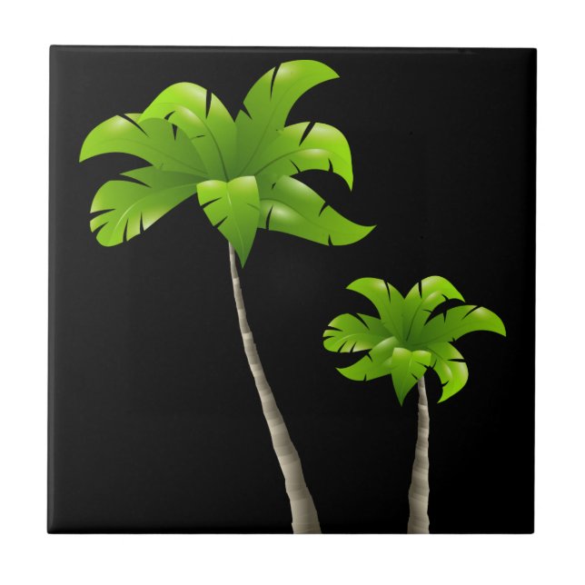 Palm Tree Small (4,25" x 4,25") Keramik Foto Tile Fliese (Vorderseite)