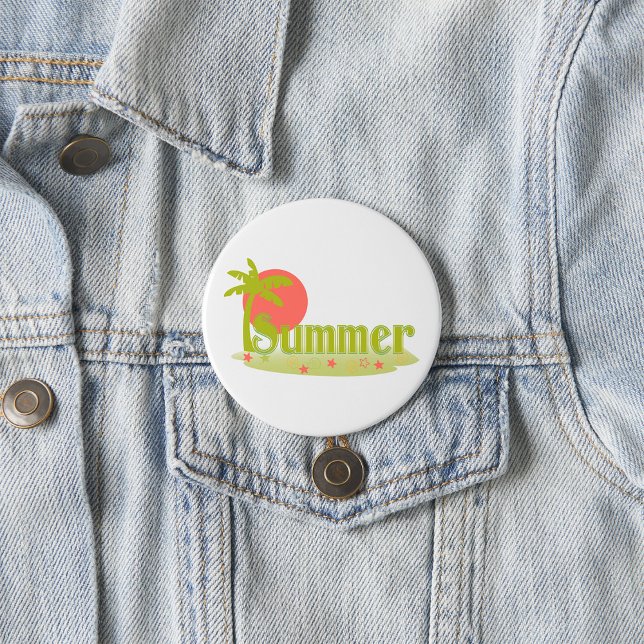 Palm Tree Sommer mit Sonne und Strand Button (Von Creator hochgeladen)