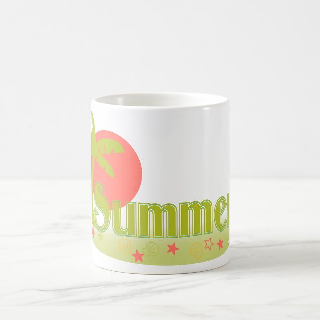 Palm Tree Sommer mit Sonne und Strand Kaffeetasse (Von Creator hochgeladen)