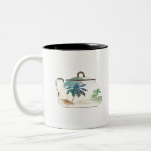 Palm Tree Sugar Bowl von Noritake Factory Zweifarbige Tasse