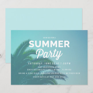 Palm Tree Summer Party Einladungen