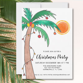 Palm Tree Sun Weihnachten Party Einladung
