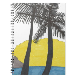 Palm Tree Sunrise Notizblock