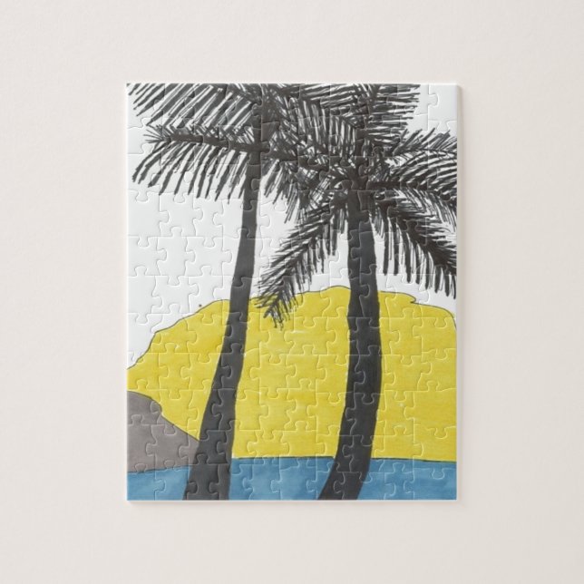 Palm Tree Sunrise Puzzle (Vertikal)