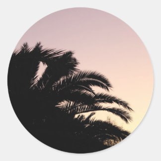 Palm Tree Sunset #2 Runder Aufkleber