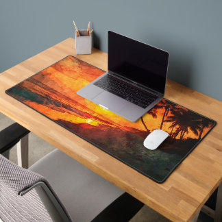 Palm Tree Sunset Beach Desk Mat Schreibtischunterlage