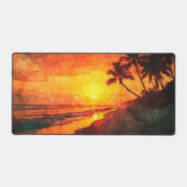 Palm Tree Sunset Beach Desk Mat Schreibtischunterlage