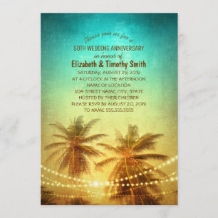 Palm Tree Sunset Beach gepflegtes Brautparty Einladung