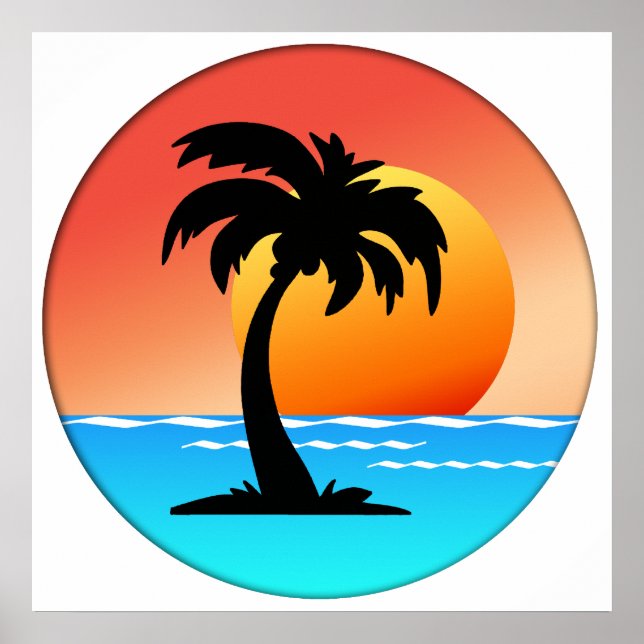 Palm Tree Sunset Poster (Vorne)