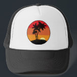 Palm Tree Sunset Truckerkappe<br><div class="desc">Schönes Design für Strand/Sommer/Sonnenuntergang Liebhaber!</div>