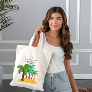 Palm Tree Tropical Beach Hochzeitsempfang Tragetasche
