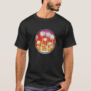 Palm Tree Tropical Beach Retro Vintager 70er 80er T-Shirt