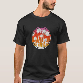 Palm Tree Tropical Beach Retro Vintager 70er 80er T-Shirt
