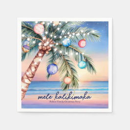 Palm Tree Tropical Beach Sonnenuntergang Weihnacht Serviette