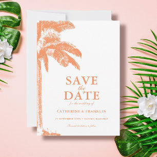 Palm Tree Tropical Elegante Hochzeit Save The Date