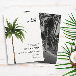 Palm Tree Tropical Foto Wedding Save the Date Einladung
