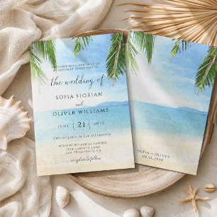 Palm Tree Tropical Island Beach Einladung zur Hoch