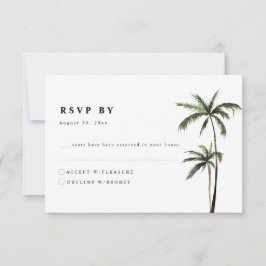 Palm Tree Tropical Island Minimal Beach Hochzeit RSVP Karte