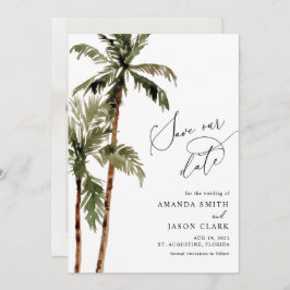 Palm Tree Tropical Island Minimal Beach Rett The D Save The Date