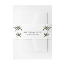 Palm Tree Tropical Minimal Green Wedding