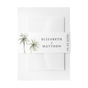 Palm Tree Tropical   Minimale Hochzeit Einladungsbanderole