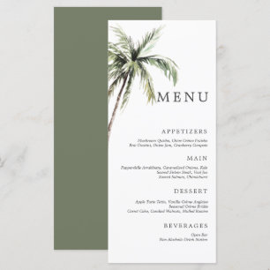Palm Tree Tropical   Minimales Serif-Menü für Hoch Menükarte
