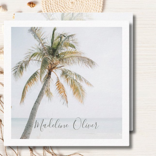 Palm Tree Tropical QR Code Modern Quadratische Visitenkarte (Von Creator hochgeladen)