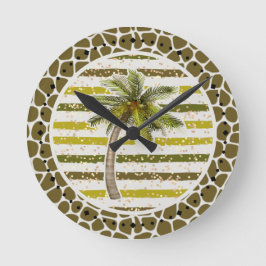 Palm Tree Tropical Runde Wanduhr