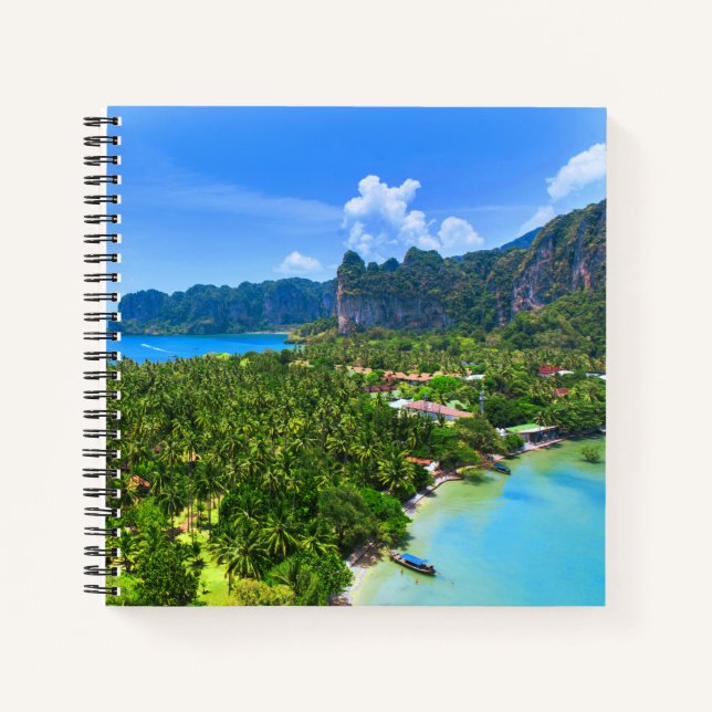 Palm Tree Tropical Thailand Island Bay Notizbuch (Vorderseite)
