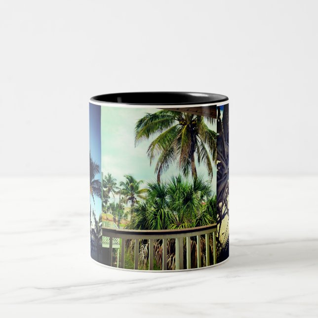 Palm Tree Vacation Life  Zweifarbige Tasse (Mittel)