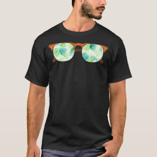 Palm Tree Verlasse exotische Sommer-Tropenbrille T-Shirt