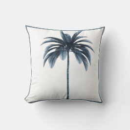 Palm Tree Vintag Blauer Rahmen Tropisches Elegante Kissen