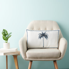 Palm Tree Vintag Blauer Rahmen Tropisches Elegante Lendenkissen