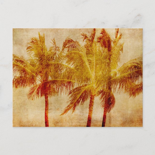 Palm Tree Vintag Postkarte (Vorderseite)
