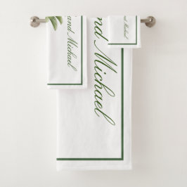 Palm Tree Vintag Tropical Elegante Paar Badhandtuch Set