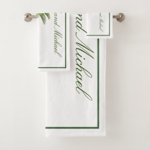 Palm Tree Vintag Tropical Elegante Paar Badhandtuch Set