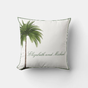 Palm Tree Vintag Tropical Elegante Paar Kissen