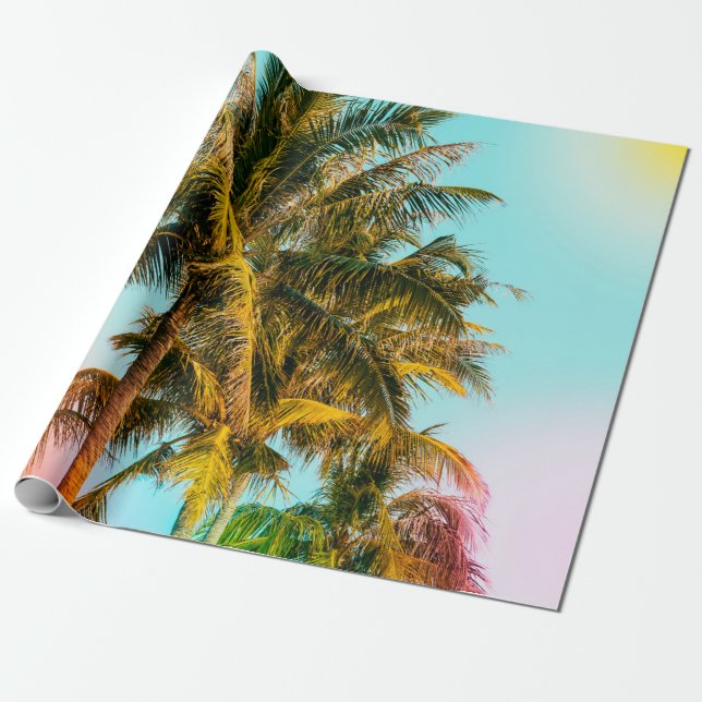 Palm Tree - Vintage Stilbilder und Blitz Geschenkpapier (Ungerollt)