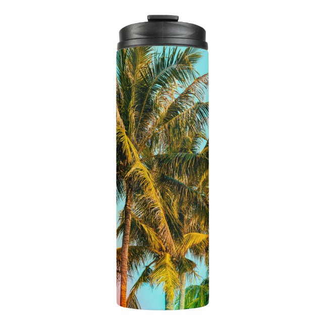 Palm Tree - Vintage Stilbilder und Blitz Thermosbecher (Vorderseite)