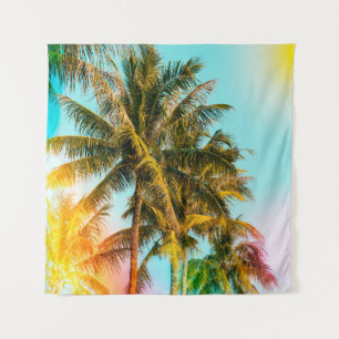 Palm Tree - Vintage Stilbilder und Blitz Wandteppich