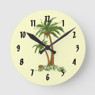 Palm Tree Wall Clock Runde Wanduhr