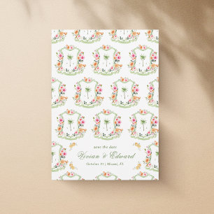 Palm Tree Wappen Monogram Summer Boho Beach Weddin Save The Date
