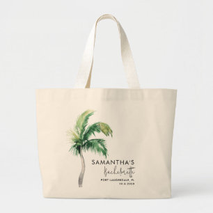 Palm Tree Wasserfarbe Junggesellinnenabschied Woch Jumbo Stoffbeutel
