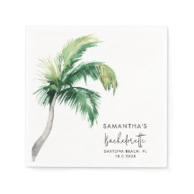 Palm Tree Watercolor Bachelorette Paper