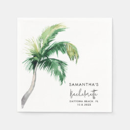 Palm Tree Watercolor Bachelorette Paper Serviette