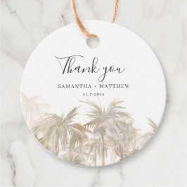 Palm Tree Watercolor Coastal Wedding Geschenkanhänger