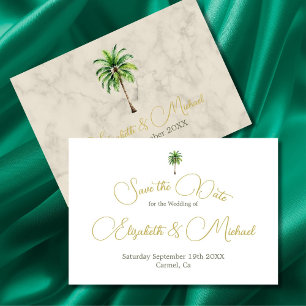 Palm Tree Watercolor Einfache Hochzeit Speichern S Save The Date