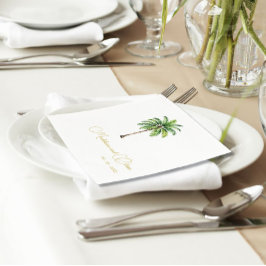 Palm Tree Watercolor Elegante Einfache Hochzeit Serviette