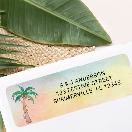Palm Tree Watercolor Rücksendeadresse