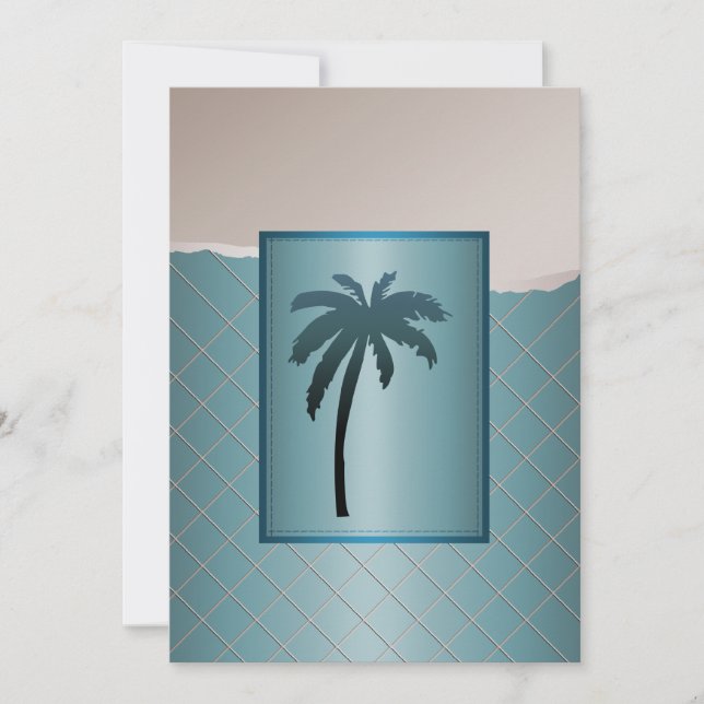 Palm Tree Wedding Einladung (Vorderseite)